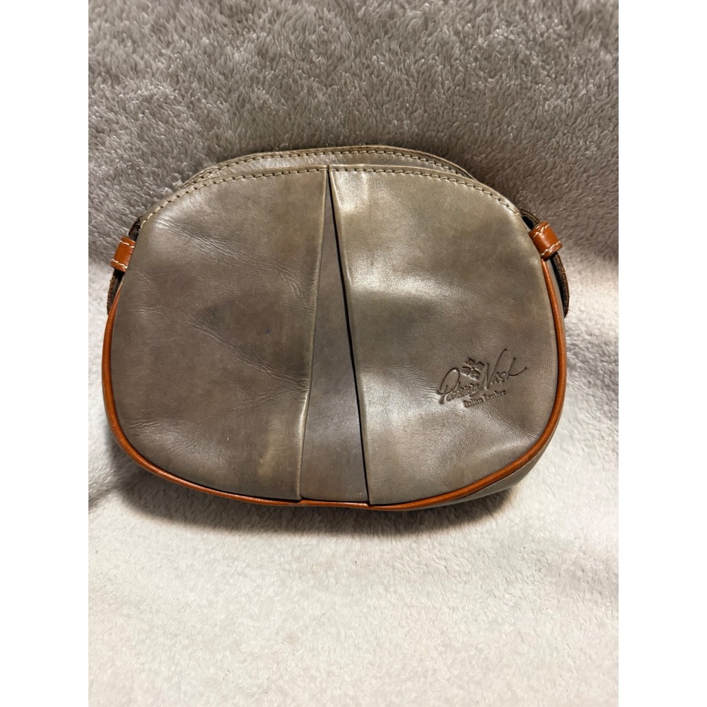 Patricia Nash Crossbody Bag Womens Small Grey Good Italian Leather Distressed